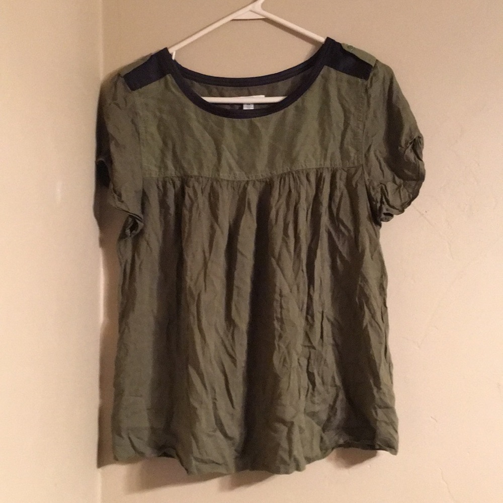 Army Green Flowy Top